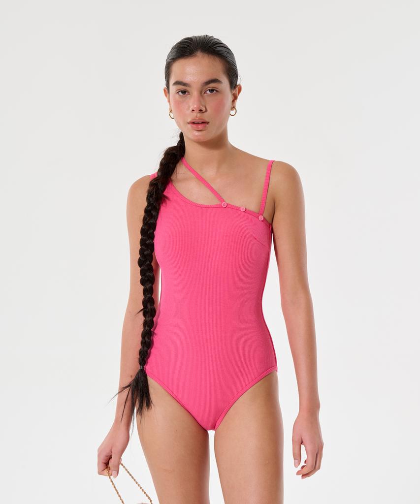 Iseuteussi Blush One-Shoulder Bodysuit