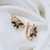 New Luxury  Rose Gold Drop Earrings For Women Black Wiht White Natural Zircon Fashion Earrings Vintage Wedding Jewelry