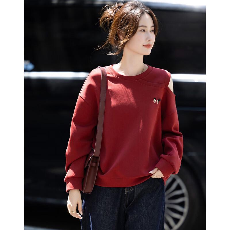 Demana Women's Autumn Relaxed Fit Embroidered Sweatshirt