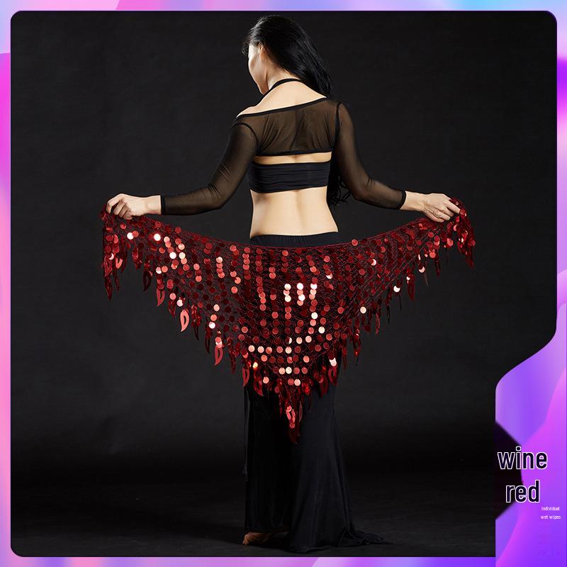 Lanț de talie sirenă eșarfă de șold cu paiete și ciucuri de chimvale