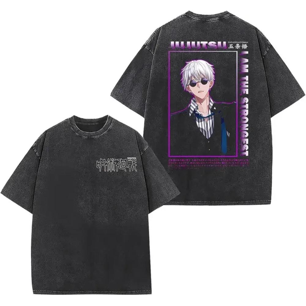 

Manga Jujutsu Kaisen Gojo Satoru Graphic Tee For Men Women Clothing Vintage Washed T Shirt Casual Cotton Tshirt Harajuku T-shirt XXL