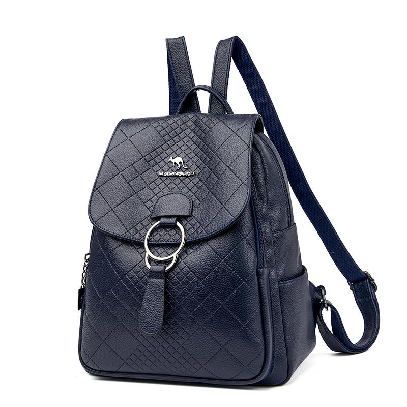 Dual-shoulder Bag, Fashionable Student Backpack, High-quality Lightweight Soft Leather Business Travel Backpack