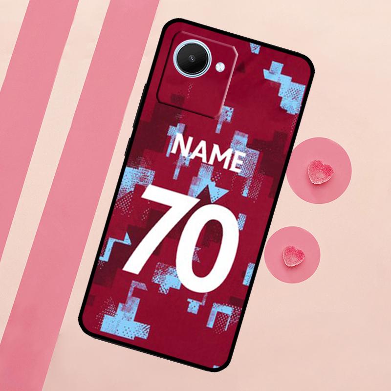 Personalised Football Number Name Case For Realme GT Neo 5 3T 2T 9 11 10 Pro Plus C11 C15 C21Y C25S C30 C31 C33 C35 C53 C55