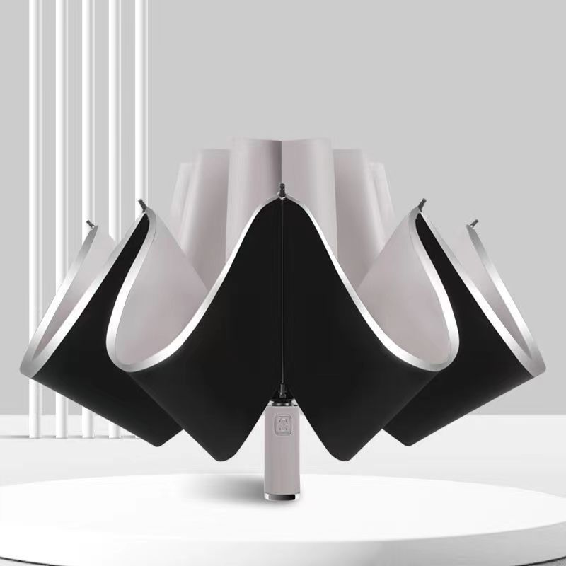 Automatic Advertising Umbrella Printing Lettering Logo Business Three-fold Gift Umbrella Wholesale Sunscreen Sunshade Rain Folding Umbrella