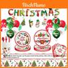 Frohe Weihnachten Weihnachtsmann Weihnachtsfeier Zubehör Pappteller Becher Set