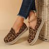 Модне жіноче взуття 2024 р. Високоякісне жіноче вулканізоване взуття без рукавів Осіннє взуття з круглим носком і леопардовим принтом на платформі Повсякденне взуття великих розмірів