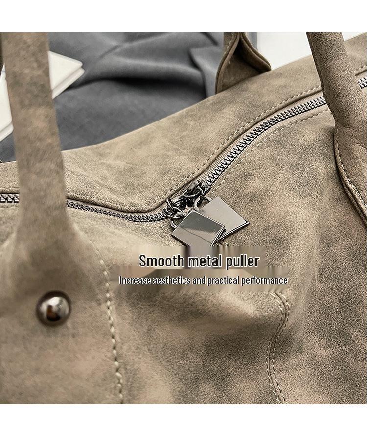 Stylish Large-Capacity Frosted Shoulder Bag: Versatile Women's Travel Handbag