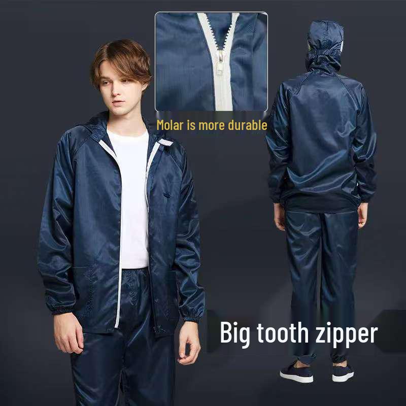 Costum antistatic cu glugă, rezistent la praf, pentru camere curate și ateliere