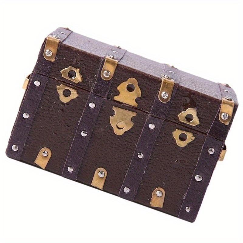 

Коричневый кожаный деревянный футляр-коробка винтажный футляр-коробка для миниатюрного кукольного домика 1/12 коричневый