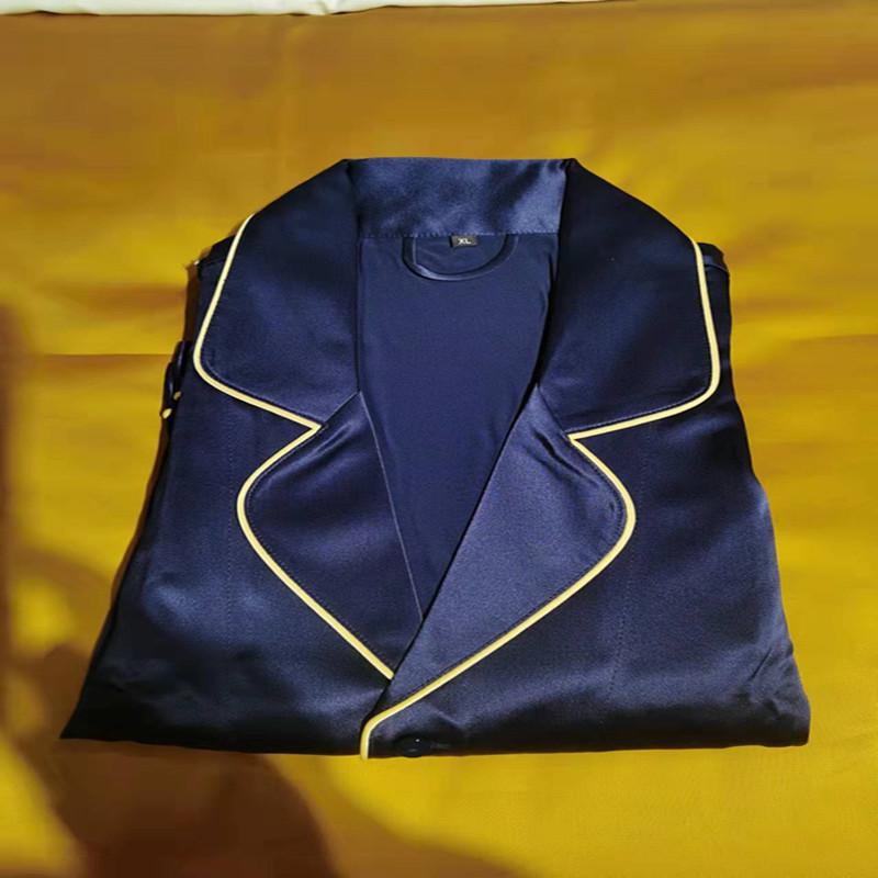 Heavyweight Mulberry Silk Pajama Set: Unisex 22 Momme Long Sleeve, Suitable for Outside Wear