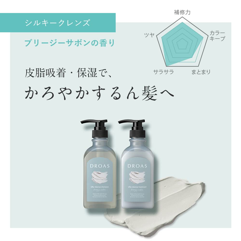 DROAS Silky Cleanse X Moist and Body Soap 3-Piece Set Shampoo, Treatment,
