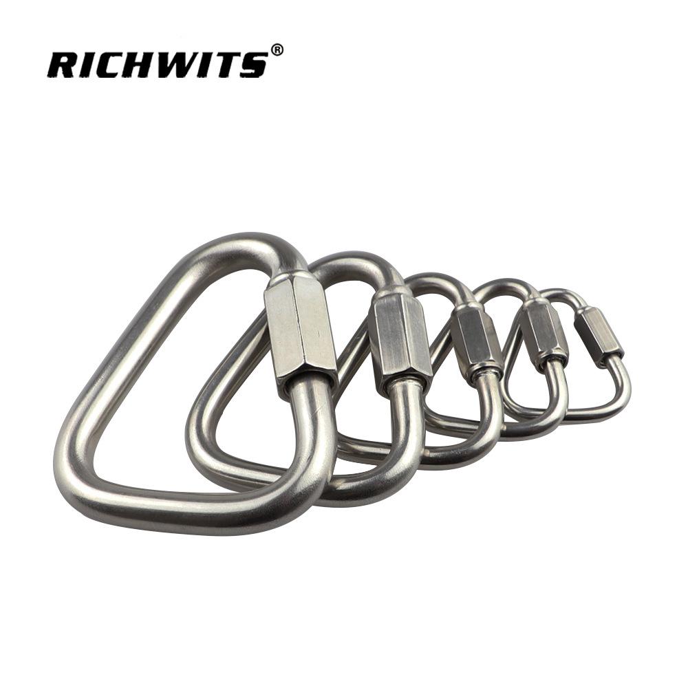 304 Stainless Steel Triangle Maillon Climbing Safety Quick Link Lock Buckle 3.5mm-304 (0.010 Kg)
