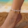 Vintage Goldfarbene Seestern Muschel Fußkettchen Für Damen Doppellagige Fußkette Knöchelarmband Am Bein Strand Barfuß Schmuck