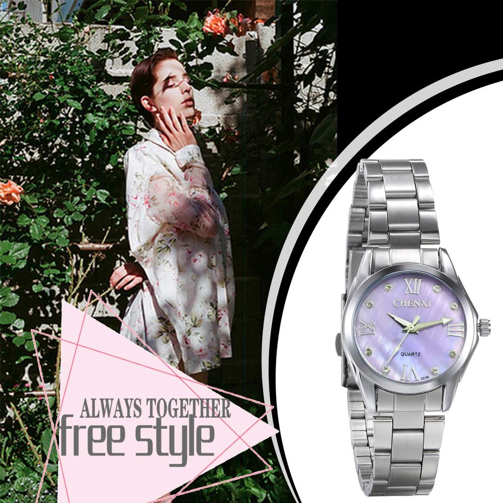 JewelryWe Waterproof Watch with Stainless Steel Popular and Cute Analog Bracelet Perfect for and Purple Women's Strap, Watch, Business, Casual,