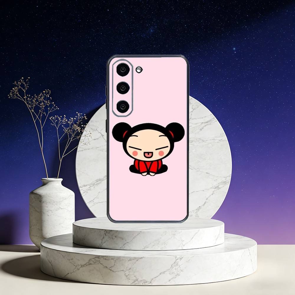 

Pucca Cute Love Phone Case For Samsung Galaxy A73,A72,A71,A70,A53,A52,A51,Others Soft Black Cover Samsung a40