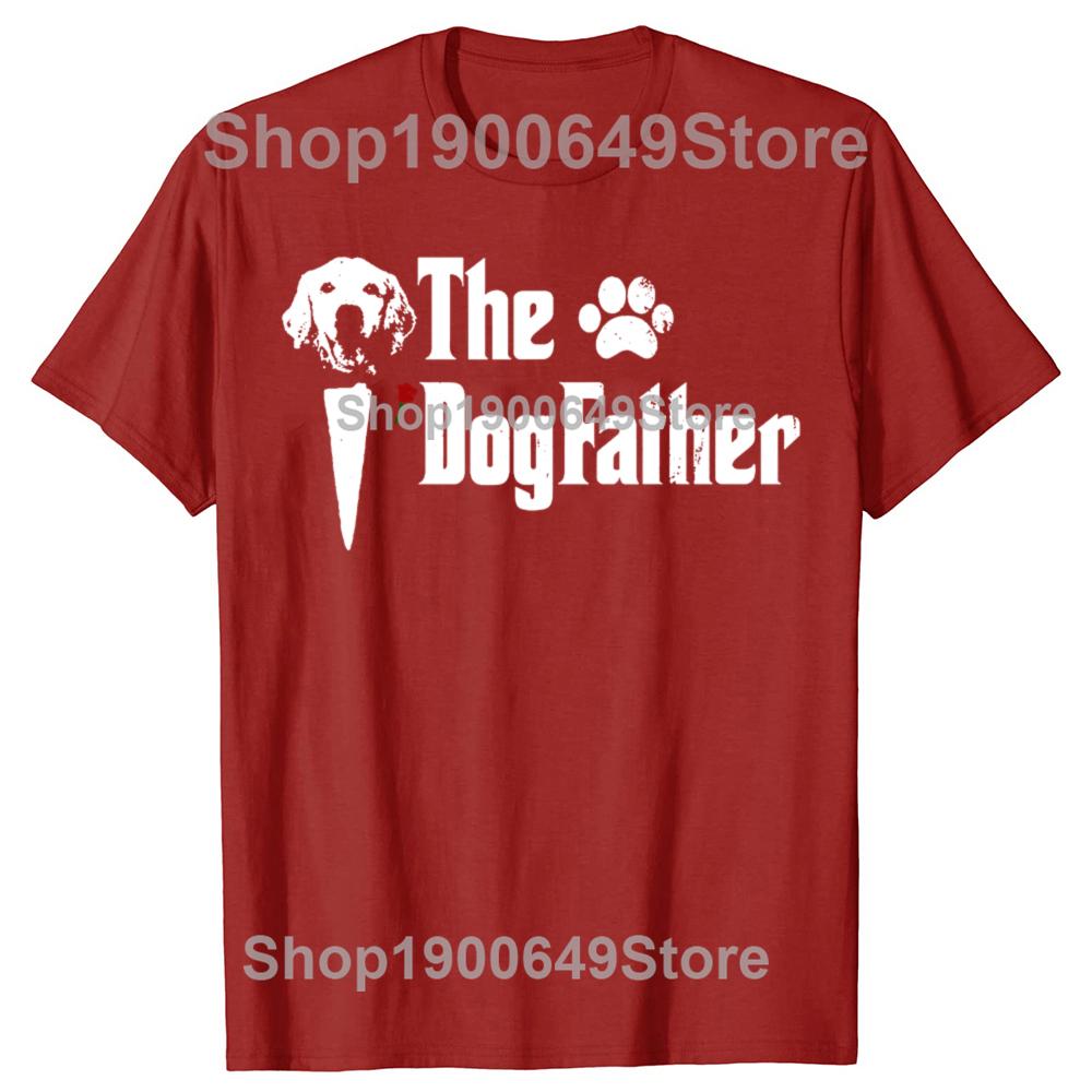 Vintage Funny The Dogfather Golden Retriever Dog Dad Owner T Shirt Men Tee Shirts Oversized Cotton Casual Streetwear Tshirts S