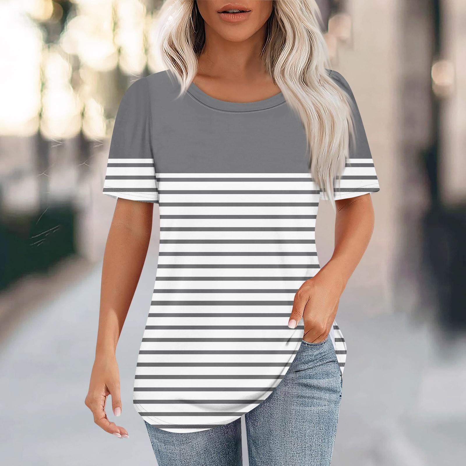 

Летний круглый вырез горловины клетчатые полоски 3D принтованный топ модные повседневные короткие рукава женские футболки 3XL