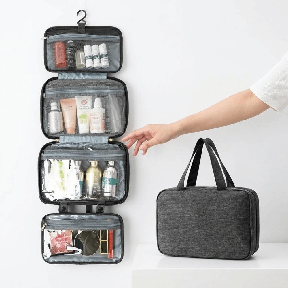 Large Capacity 4 Fold Toiletry Bag Wet Dry Separation Makeup Bag Travel Hanging Wash Bag  Home