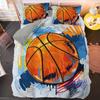 Sports Balls Duvet Cover 3D Basketball In A Hole Bedding Set Twin For Boys Teens Room Microfiber Cool Basketball Comforter Cover