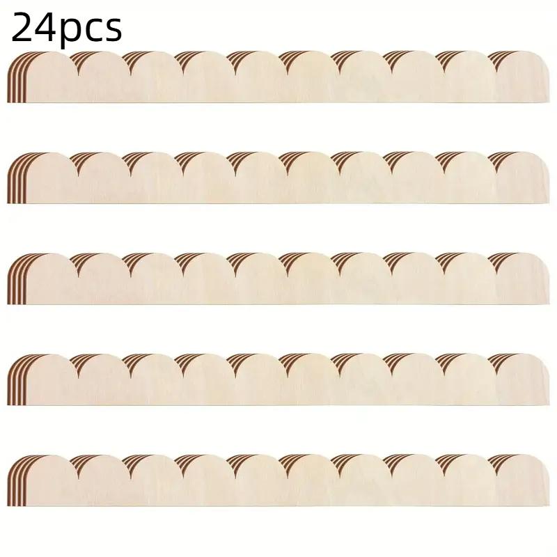 12/24 Pieces Multifunctional Craft Wood Strips Decoration, Diy Edge Decoration For Outdoor, Walls, Bookshelves And Window Doors