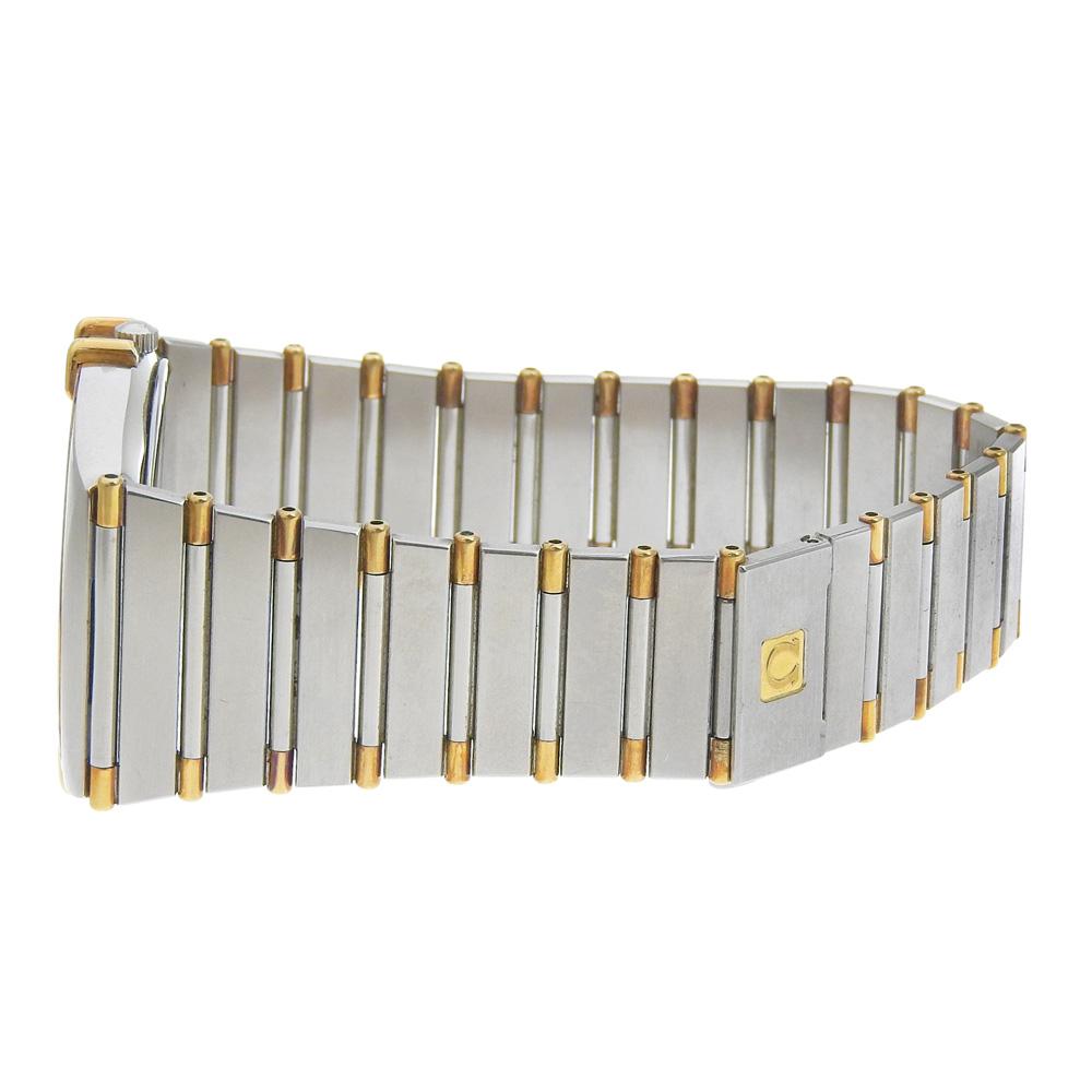 Omega Constellation Watches Date goldDial Stainless Steel Quartz Analog Display Mens Used