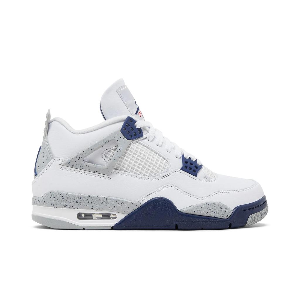 Air Jordan 4 Retro 'Midnight Navy' (Unisex) White / Midnight Navy / Light Smoke Grey / Fire Red Vintage Basketball Shoes DH6927 140