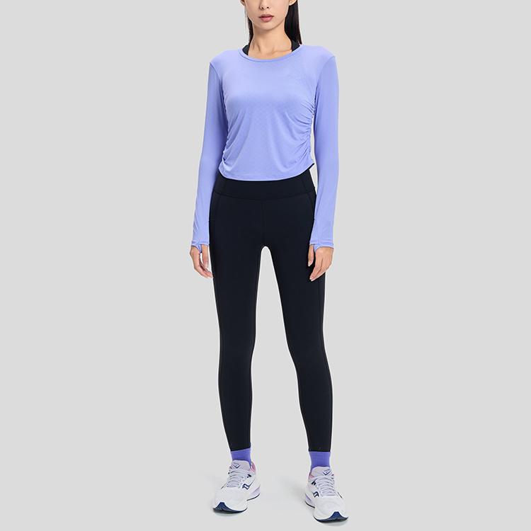 SAUCONY Solid Color Crew Neck Pullover Long Sleeve T-Shirt Women Tops Resurrection-Eggplant-Purple SC1230005DY-PP33