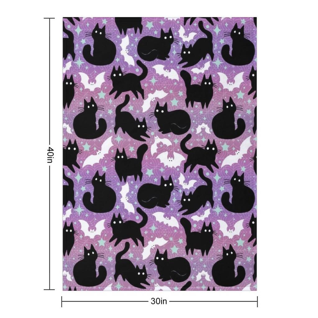 Pastel Halloween with Black Cats Throw Blanket Weighted Baby Luxury Brand Luxury Throw Blankets