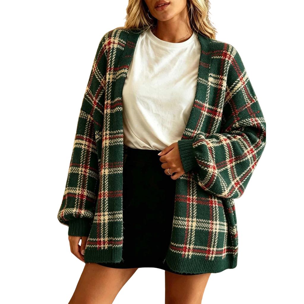 Women's Floral Print Loose Fit Cardigan Long Sleeve Casual Outerwear with Double Buttons