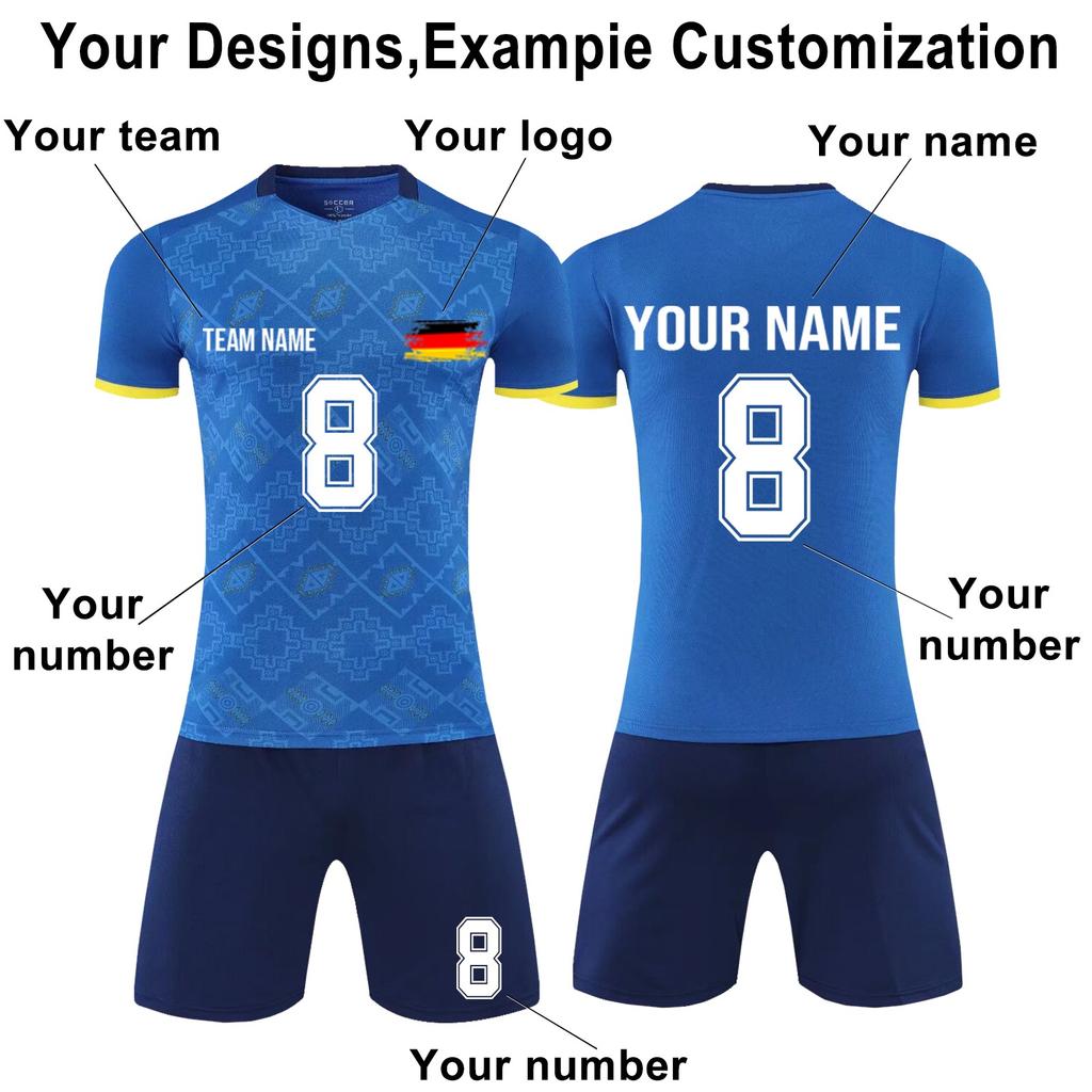 Personalised Shirts Kit Mens Girls With Name Number Custom Football Jerseys For Boys Training Suit