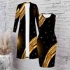 Women Plus Size Black Printed Two Piece Set Long Sleeve Open Front Cardigan Sleeveless Bodycon Dress