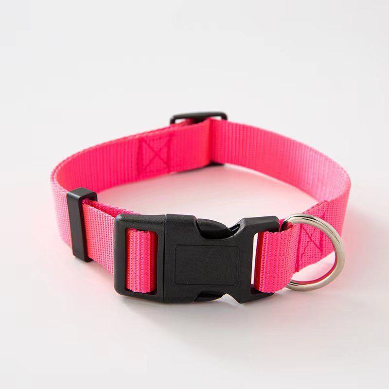 

Dog Cat Collar Nylon Tow Rope Teddy Dog Leash Collar Medium to Large Dogs Golden Retriever Bandana Pet Supplies S code [15mm]] Rose Red
