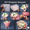 Tenare 20 Pcs Waterproof Floral Wrapping Paper Sheet Flower Bouquet Packaging Paper and Satin Ribbon for Wedding Birthday Party Class of 2025