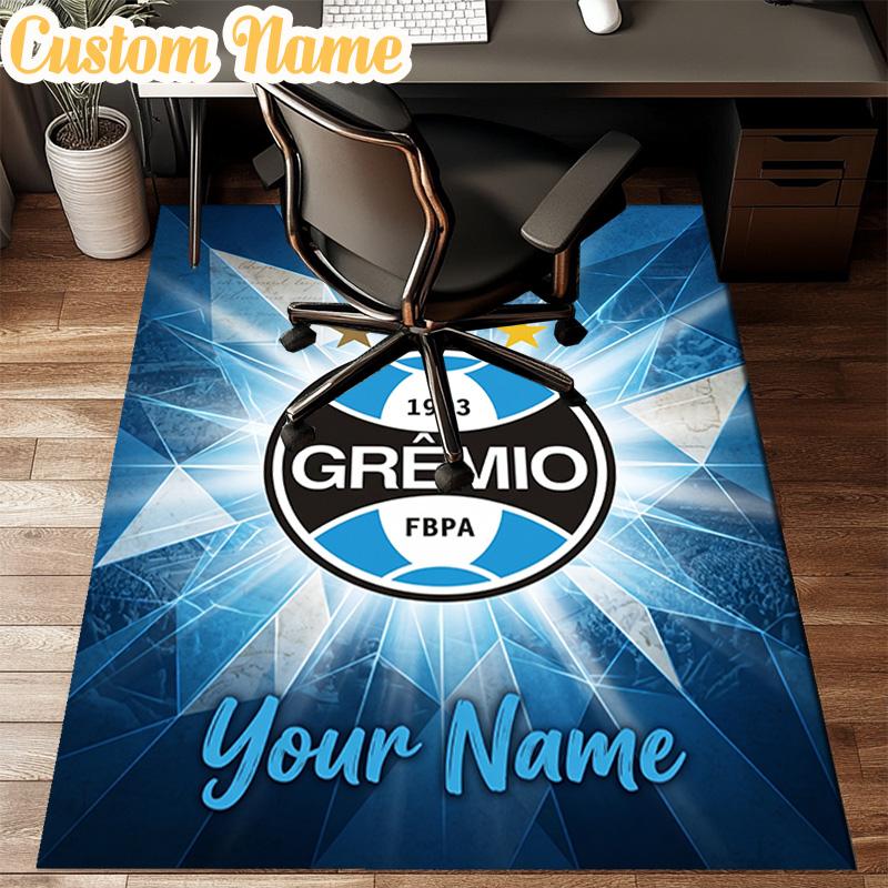 Custom Name Gremio Football Club Emblem Rug Office Rug Chair Mat Non Slip Carpet Rugs for Bedrooms Dining Room Living Room Home Decor Gifts
