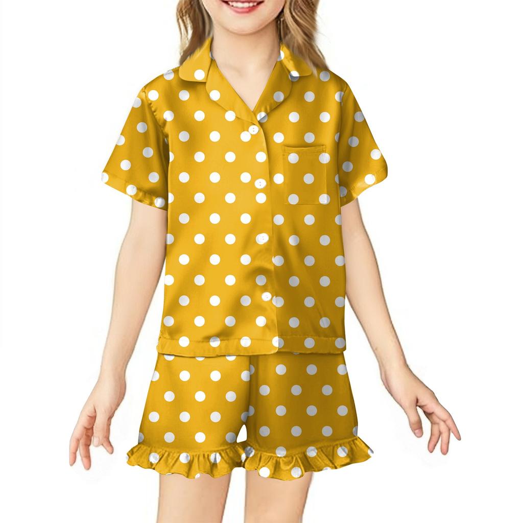 Children's Home Clothes Pajamas Set Short-sleeved Top Shorts Two-piece Set Outer Wear Play Cardigan Clothes
