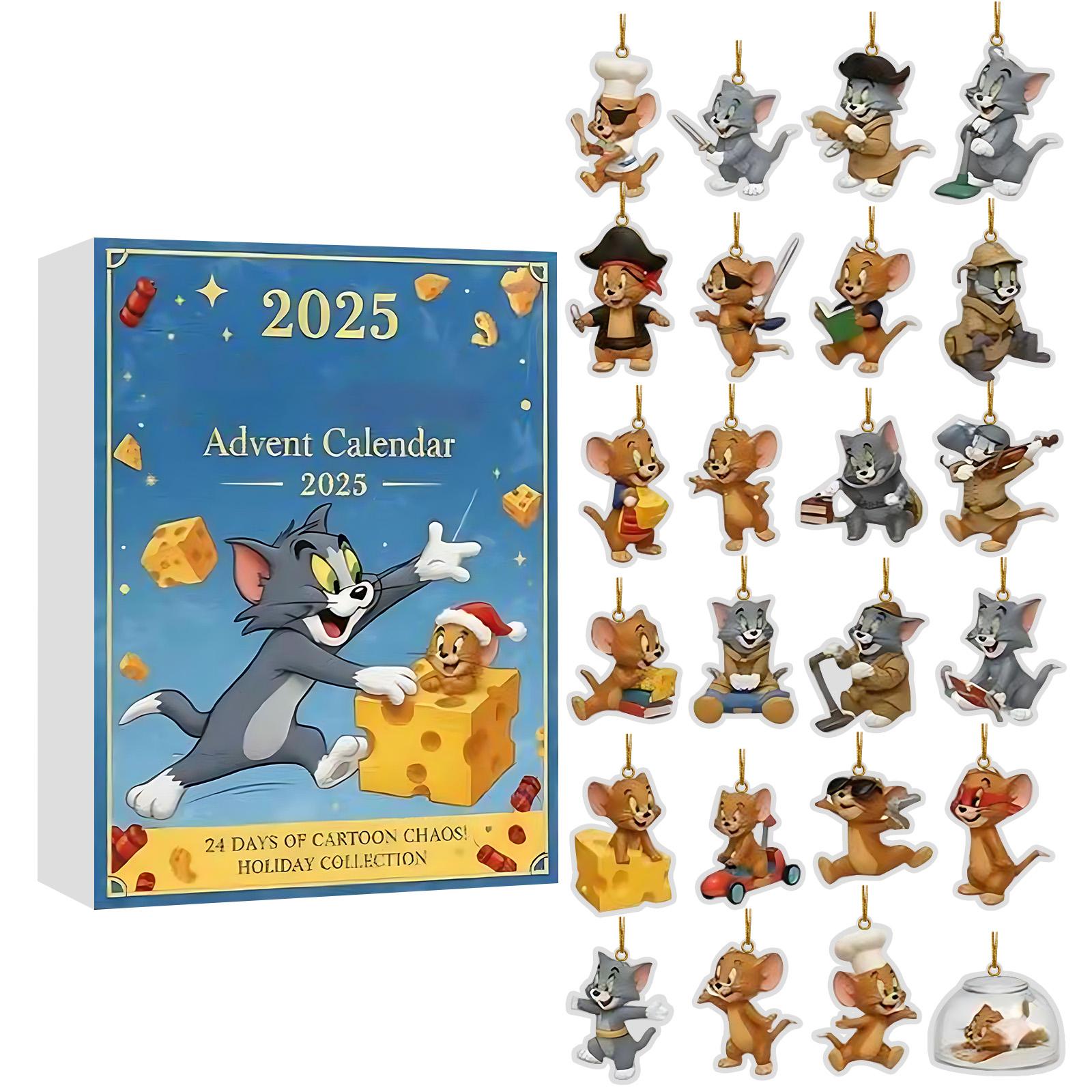 

2D Flat Acrylic Mystery Box 24pcs Pendant With Airplane Box Funny Christmas Countdown Calendar One Size