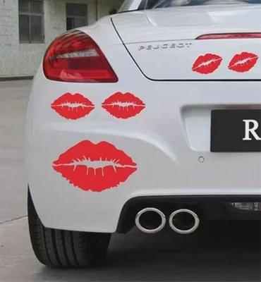 Adesivi per Paraurti Auto Labbra Rosse - Copertura Graffi e Decorazione Stampa Labbra