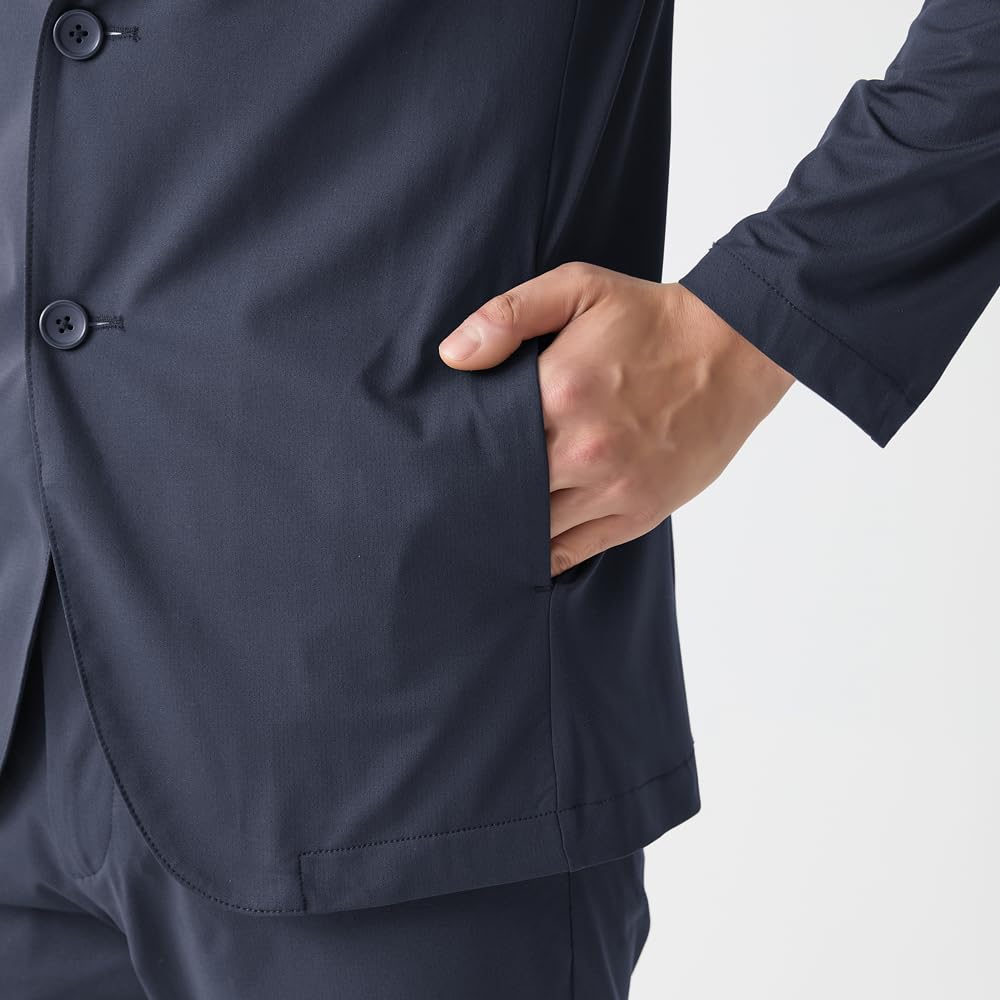 Tailored Jacket BODY WILD Summer Material Lightweight Quick Drying Stretch Material Washable Navy [Gunze] Men's