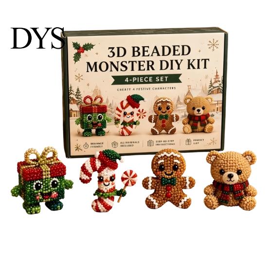 Sauberes, schmutzfreies Bastel-3D-Perlen-DIY-Set, Lebensechtes Weihnachtstier-Perlen-Set, Kreatives DIY-Kunst- und Bastelset, Handgefertigtes, Einfaches Stickset für