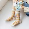Crystal Silk Floral Embroidery Socks Ultra-Thin Nylon Long Socks Chic Mid-Tube Socks  Cosplay