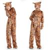 Kids Boys Girls Animals Tiger Leopard Jumpsuit Hat Set Halloween Role Play Dress Up Cosplay Costume