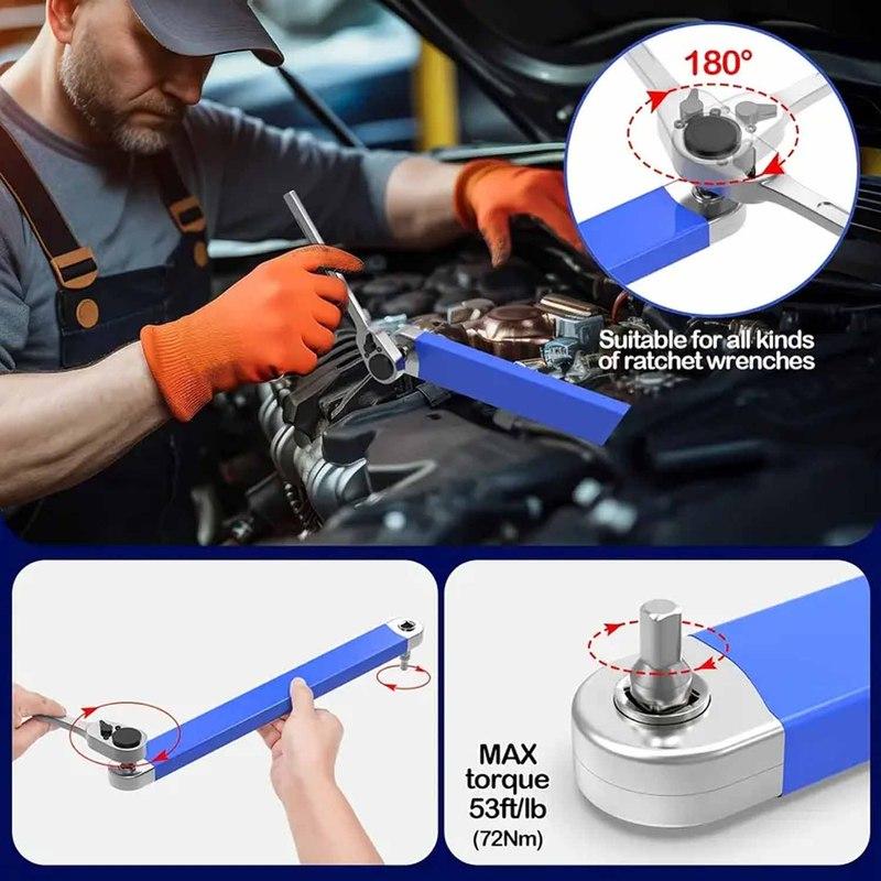 Professional Zero Offset Extension Wrenc Tight Spaces Extension Tool 1/2 In 1/4 In. 3/8 In Auto Repair Tool Home Tool Set