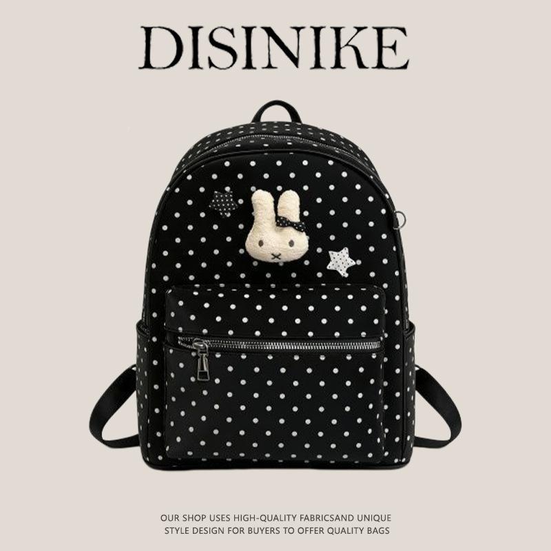 Schoolbag cute polka dots contrasting colors versatile stars rabbit large capacity convenient travel simple style student backpack