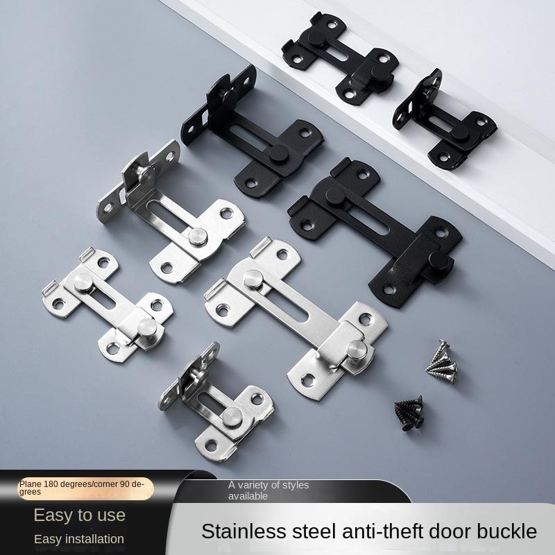 Edelstahl Diebstahlsicherung Türriegel rechter Winkel 90 Grad Ecke Sicherheitsschloss Haustierkäfig Riegel Schiebetür Badezimmerschloss