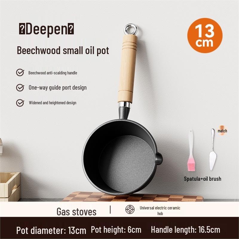 Vertiefter Gusseisen Eier- & Öl-Träufeltopf - Spritzfreies Design mit flachem Boden