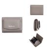 Pu Womens Wallet Short Card Holder With Solid Color Letter Pattern And Three Fold Design