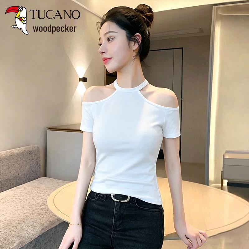 Women s Sexy Off-Shoulder Halter Neck T-Shirt S