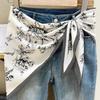 Multi-functional Triangular Scarf Silk Satin Decorative Headscarf Fashion Waist Belt