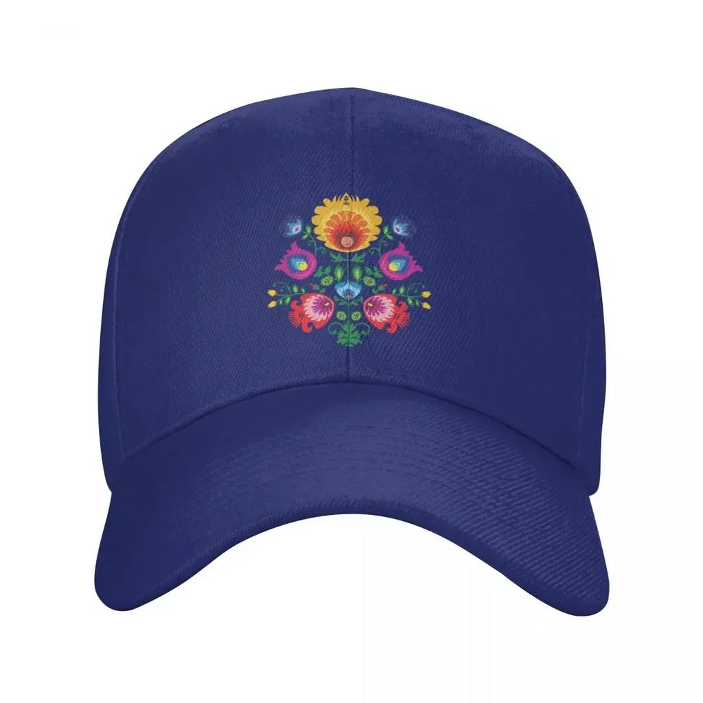 Cool Poland Folk Floral Baseball Cap Unisex Women Custom Adjustable Adult Polish Floral Art Dad Hat Outdoor Snapback Caps