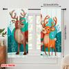 2Pcs,2D Plane Printing Curtains Roller Blinds Santa & Elk Polyester Fabric (Without Rod) Versatile All Use For Bedroom, Living